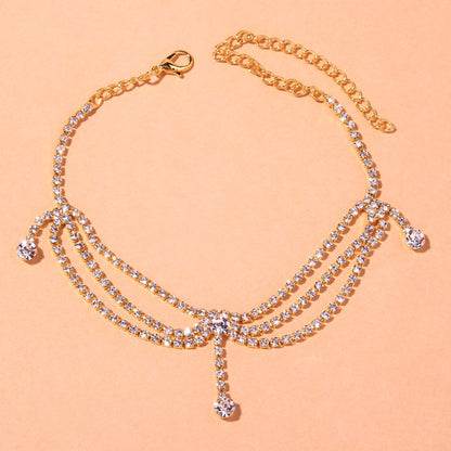 Cavigliera strass multi-strato
