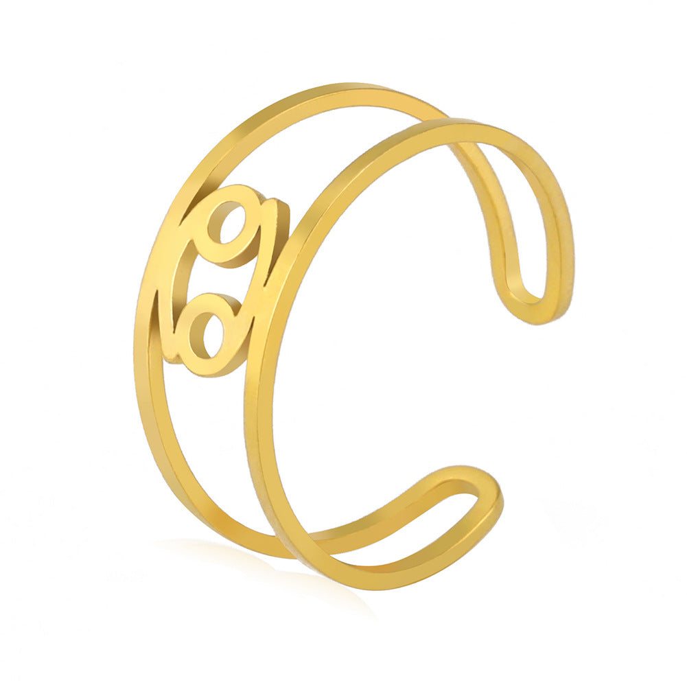Anello segni zodiacali titanio