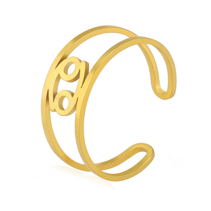 Anello segni zodiacali titanio