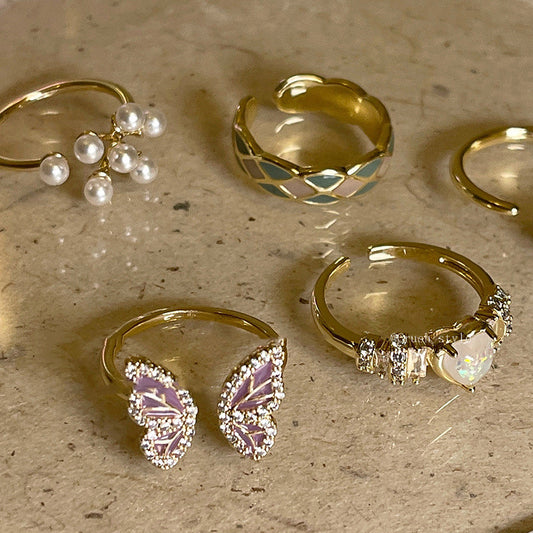 Anello Farfalla e Perla