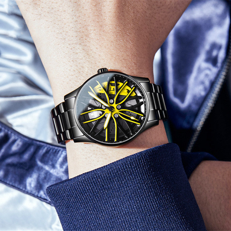 Orologio uomo traforato luminoso al quarzo
