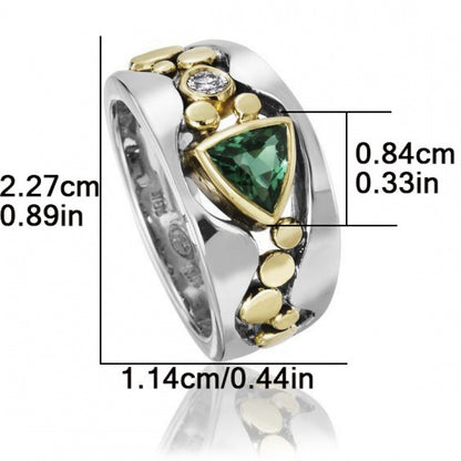 Anello traforato zircone verde