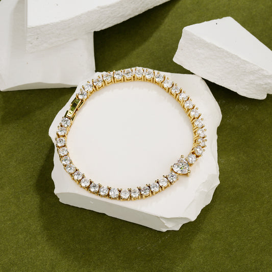 Bracciale cuore con zirconi full diamond