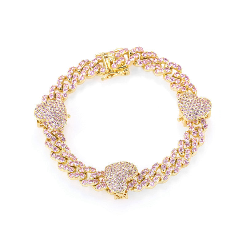 Cavigliera cuore zircone