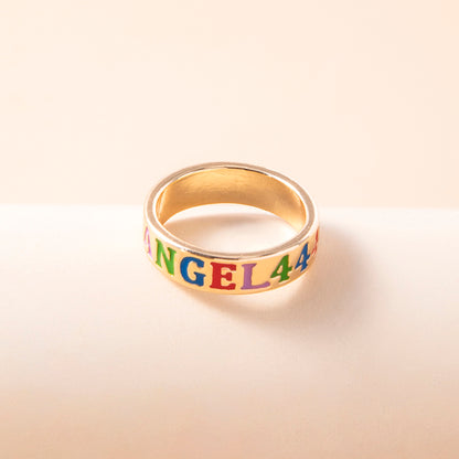 Anello smalto numeri colorati