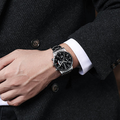 Orologio uomo al quarzo casual multifunzione