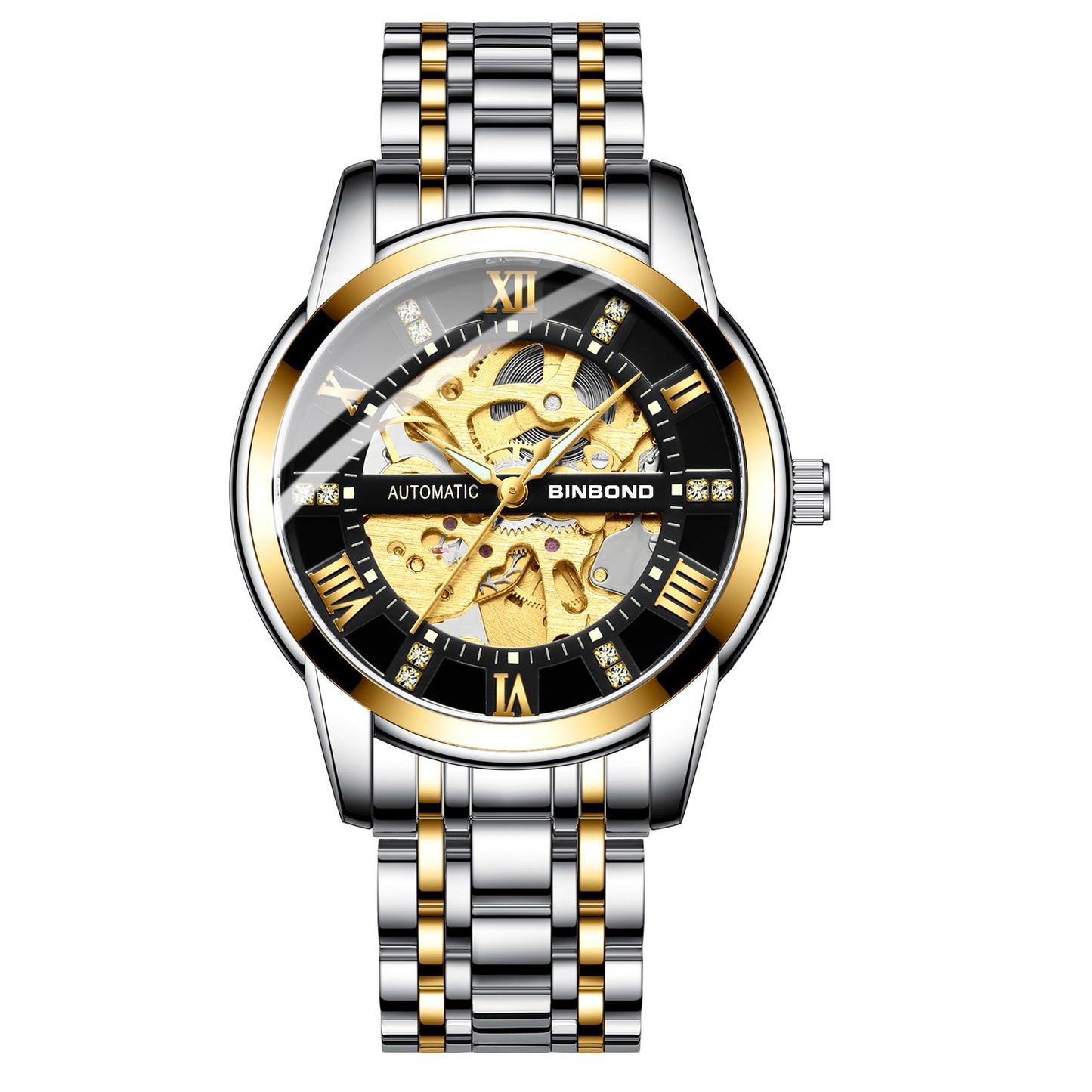 Orologio meccanico automatico da uomo luminoso