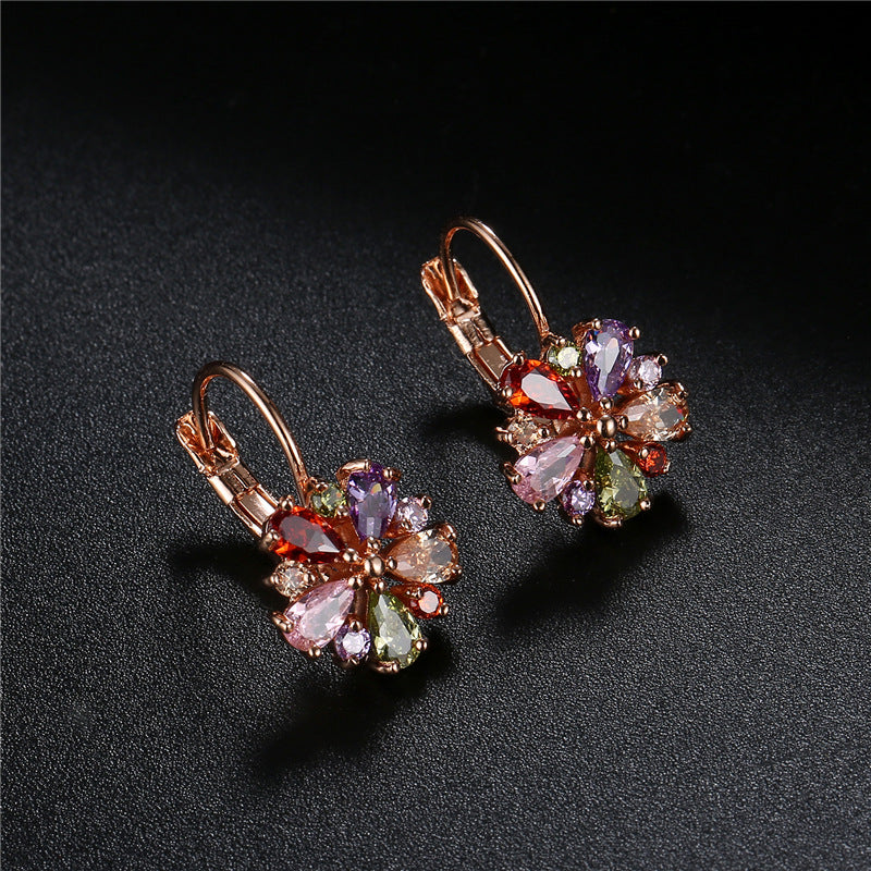 Clip orecchini zircone oro rosa
