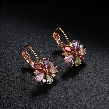 Clip orecchini zircone oro rosa