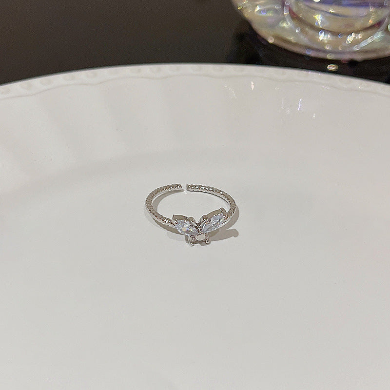 Anello farfalla zircone regolabile da donna