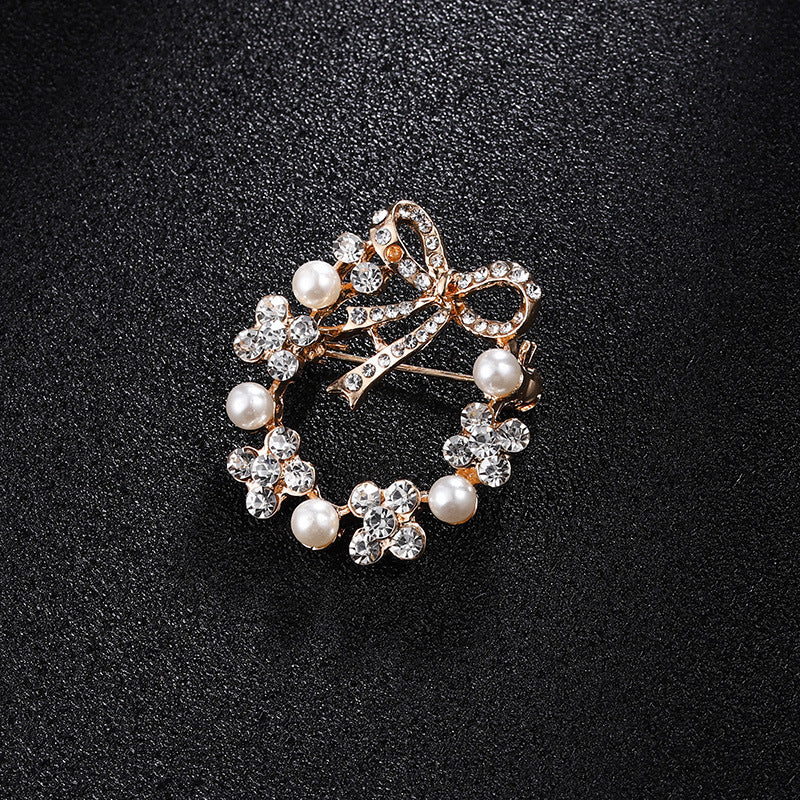 Spilla perla strass