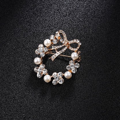 Spilla perla strass