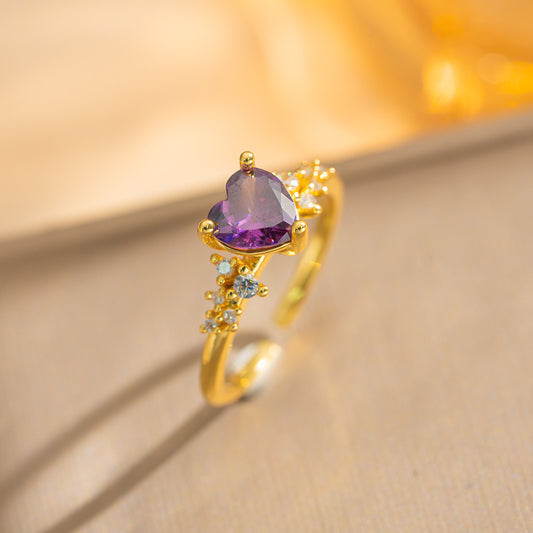 Anello cuore zircone