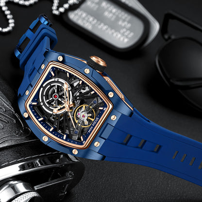 Orologio automatico scheletrato in acciaio da uomo
