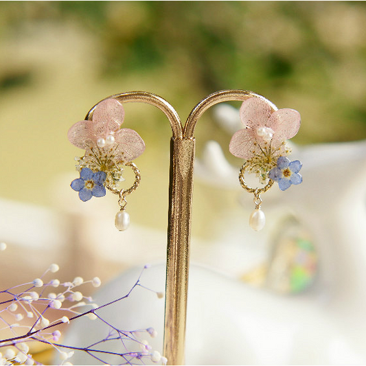 Orecchini argento floreali