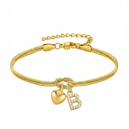 Bracciale Pendente Cuore con Lettere