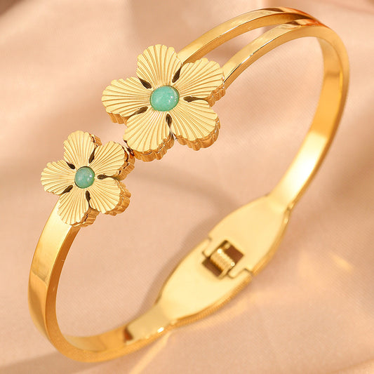 Bracciale fiore acciaio inox