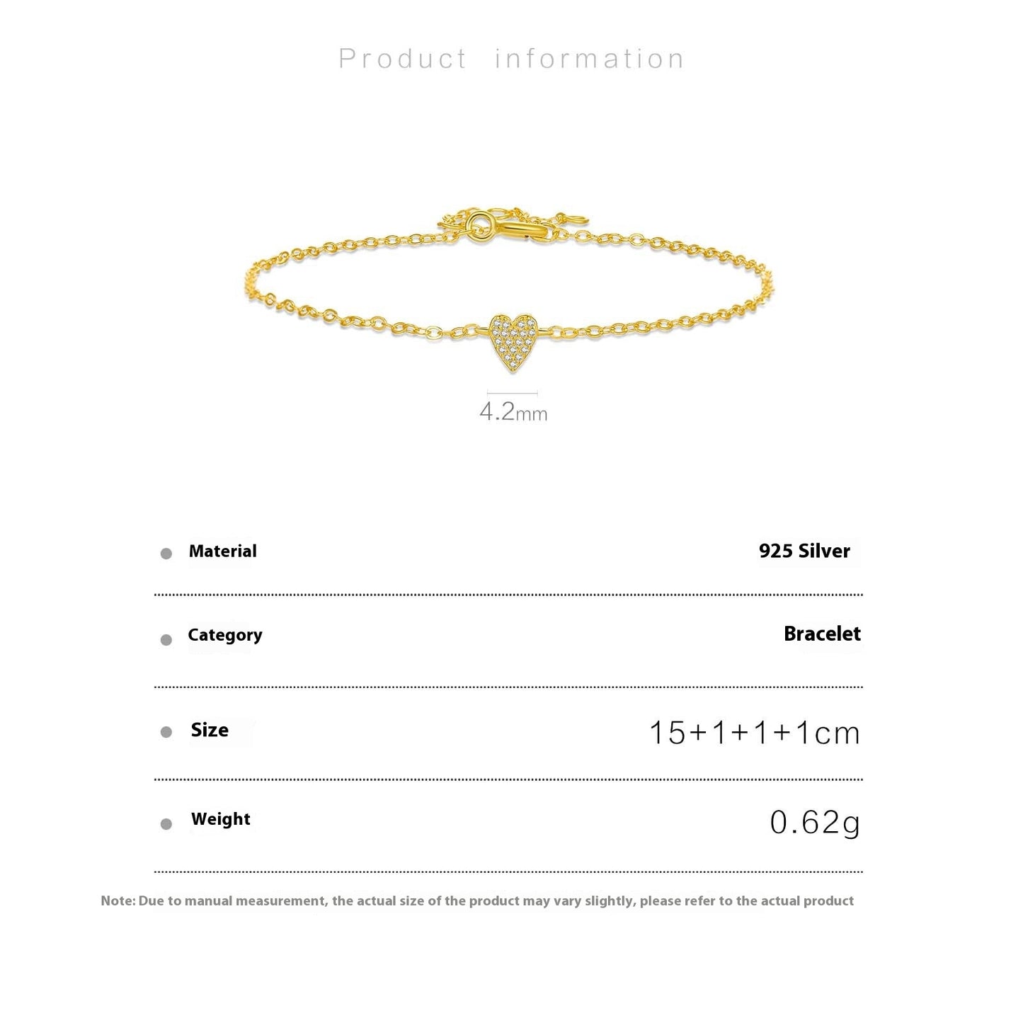 Bracciale cuore retro