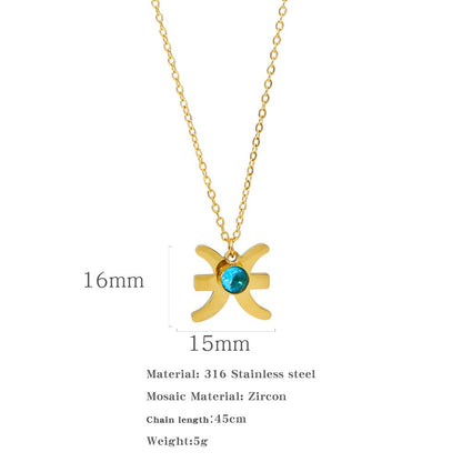 Collana zircone in acciaio inox