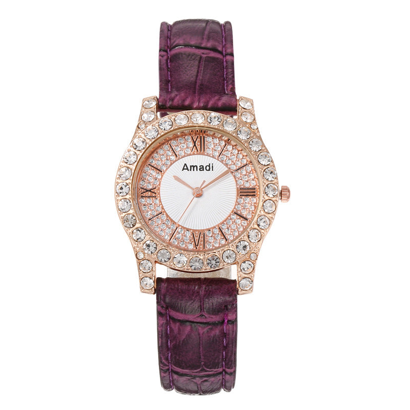Orologio da donna con diamanti e numeri romani