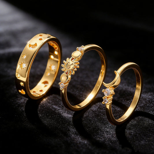 Anello stella e luna