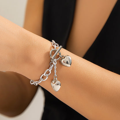 Set collana e bracciale cuore da donna