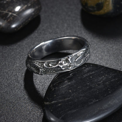 Anello drago titanio