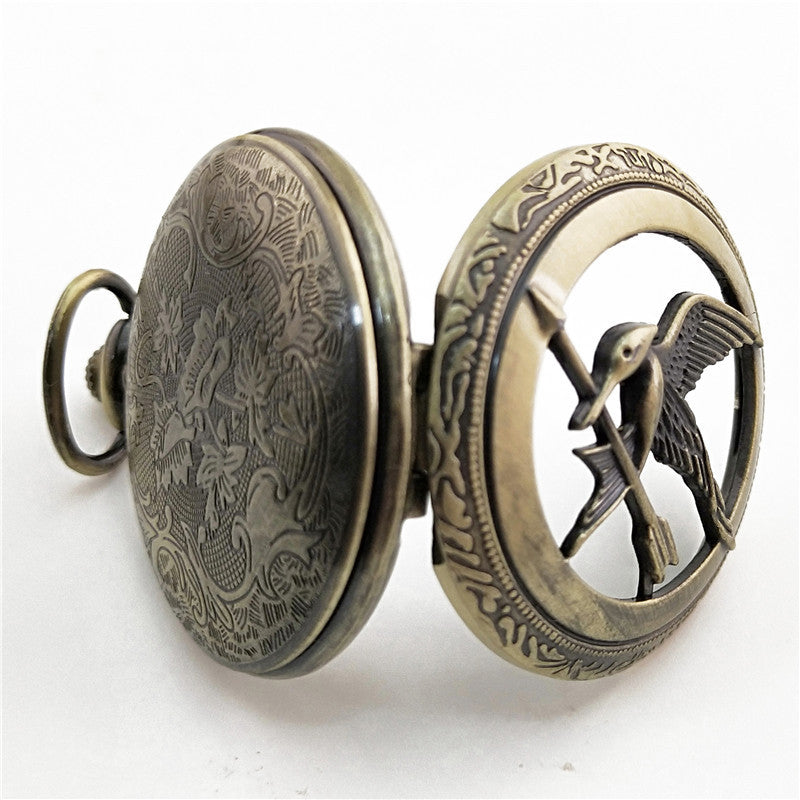 Orologio da tasca vintage uccello e freccia