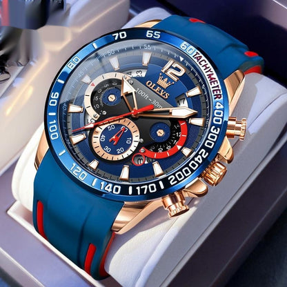 Orologio silicone al quarzo luminoso multifunzione da uomo