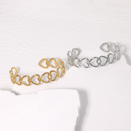 Bracciale cuore in titanio