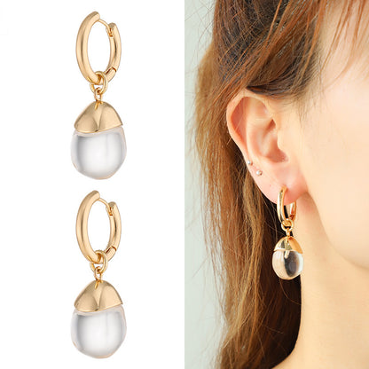 Orecchini resina trasparente con strass