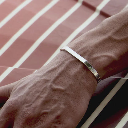 Bracciale acciaio minimalista geometrico