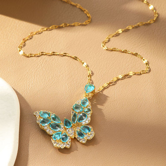 Collana farfalla zircone