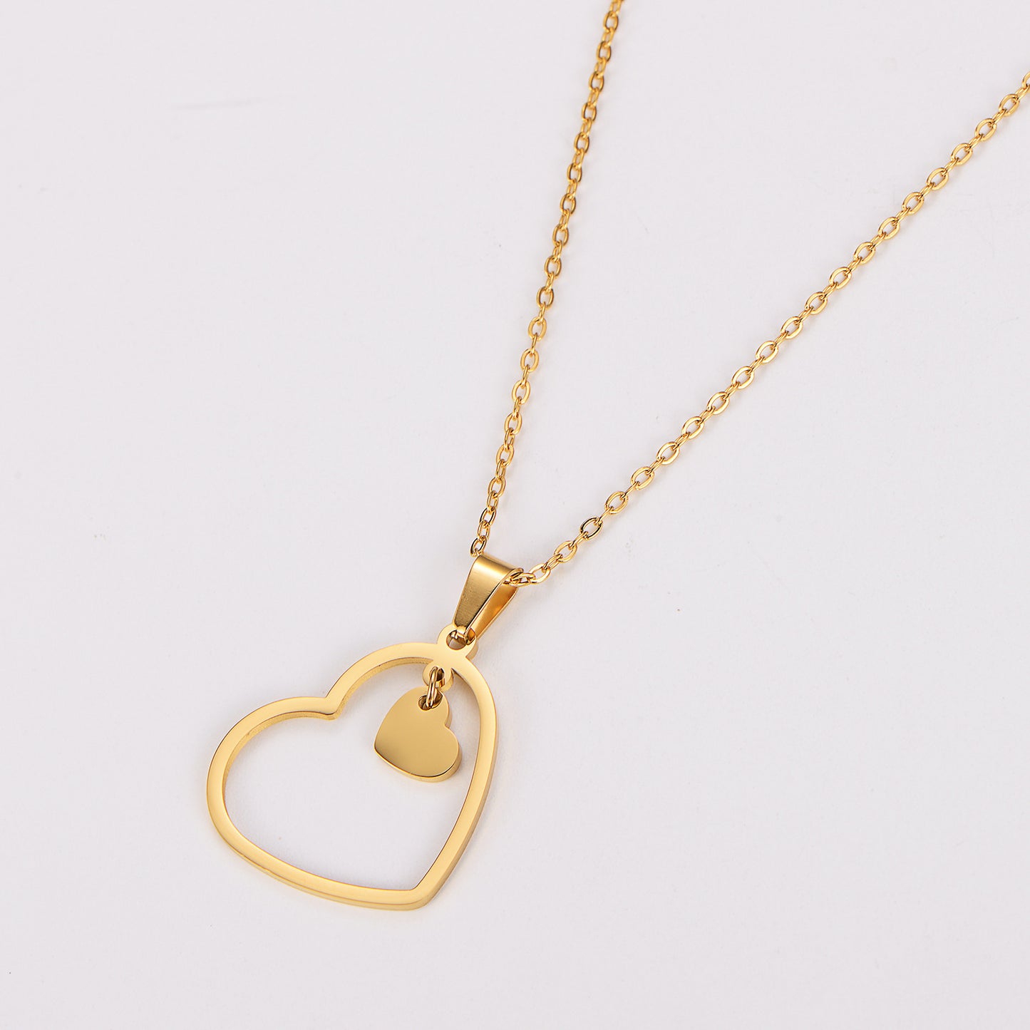 Collana doppio cuore minimalista
