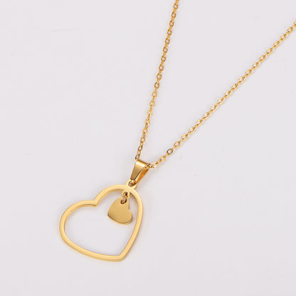 Collana doppio cuore minimalista