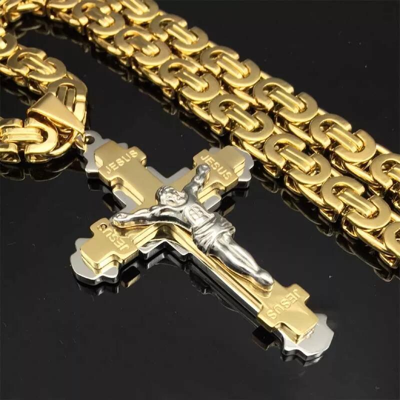 Collana con ciondolo croce acciaio inox