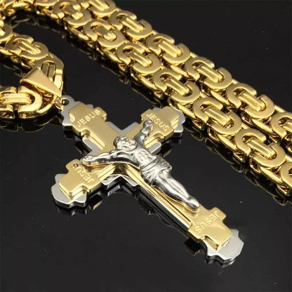 Collana con ciondolo croce acciaio inox