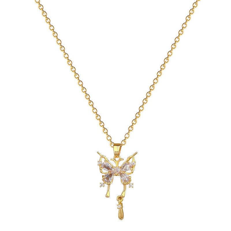Collana farfalla pendente a goccia