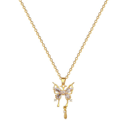 Collana farfalla pendente a goccia