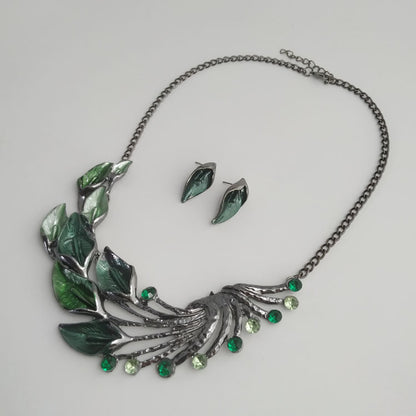 Collana e orecchini fiore di alocasia