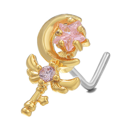 Piercing naso geometrico zircone