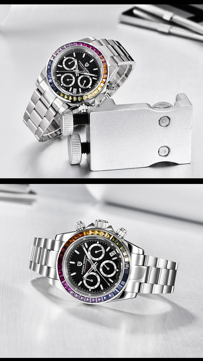 Orologio uomo acciaio cristalli