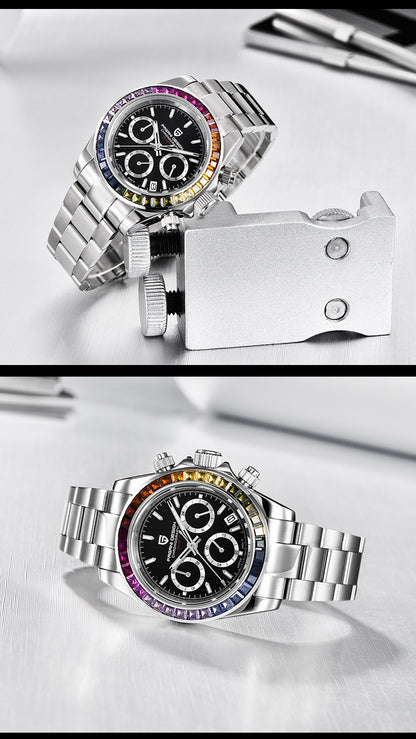 Orologio uomo acciaio cristalli