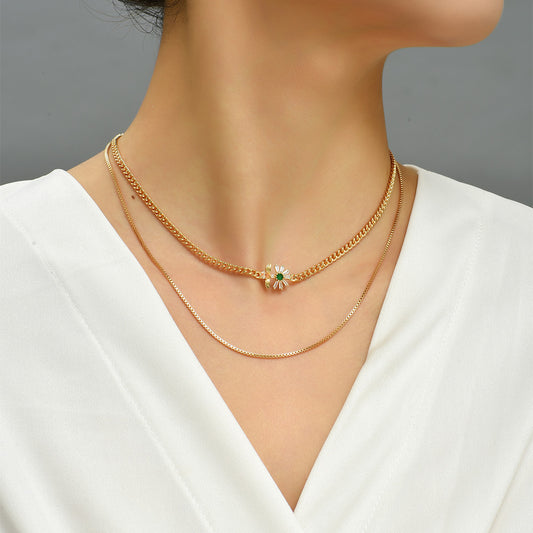 Collana farfalla fiore multistrato