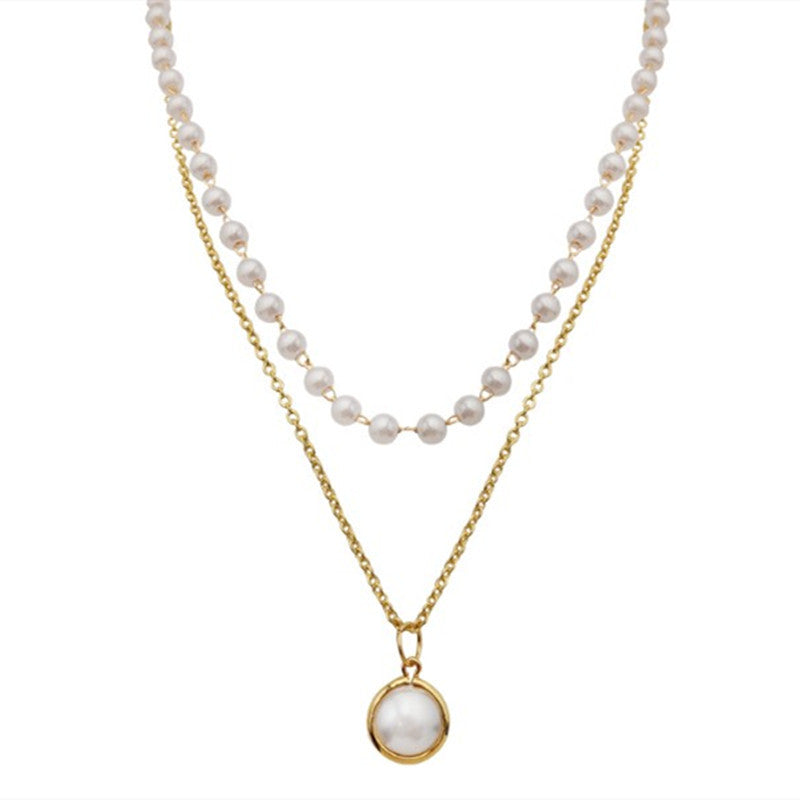 Collana doppia perla stratificata