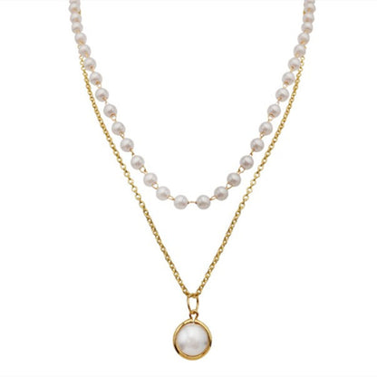 Collana doppia perla stratificata