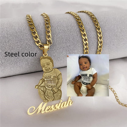 Collana foto e nome per bambini