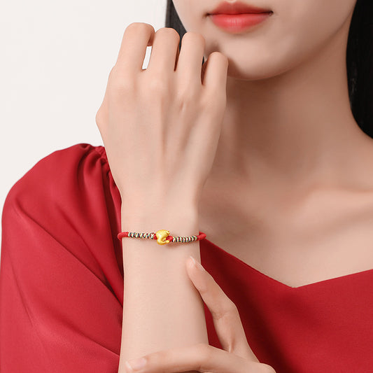 Braccialetto zodiaco corda rossa argento