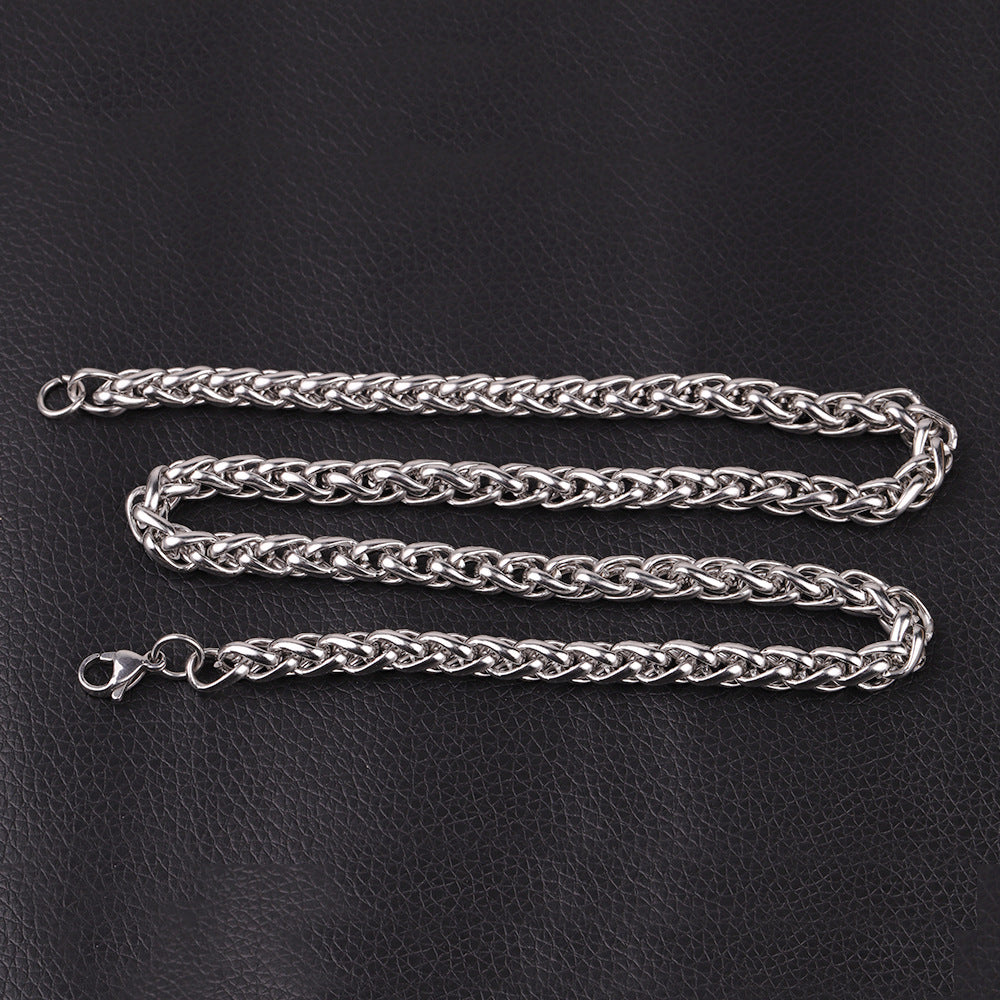 Collana acciaio titanio minimalista