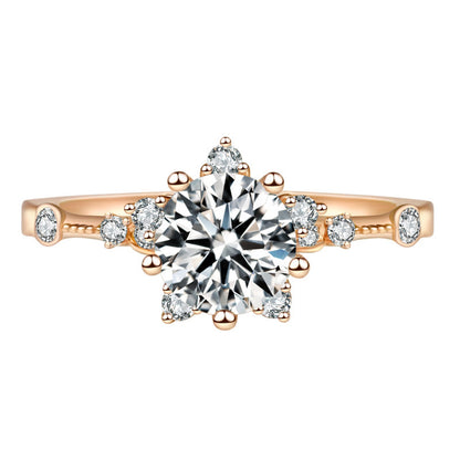Anello fiocco di neve a sei griffe